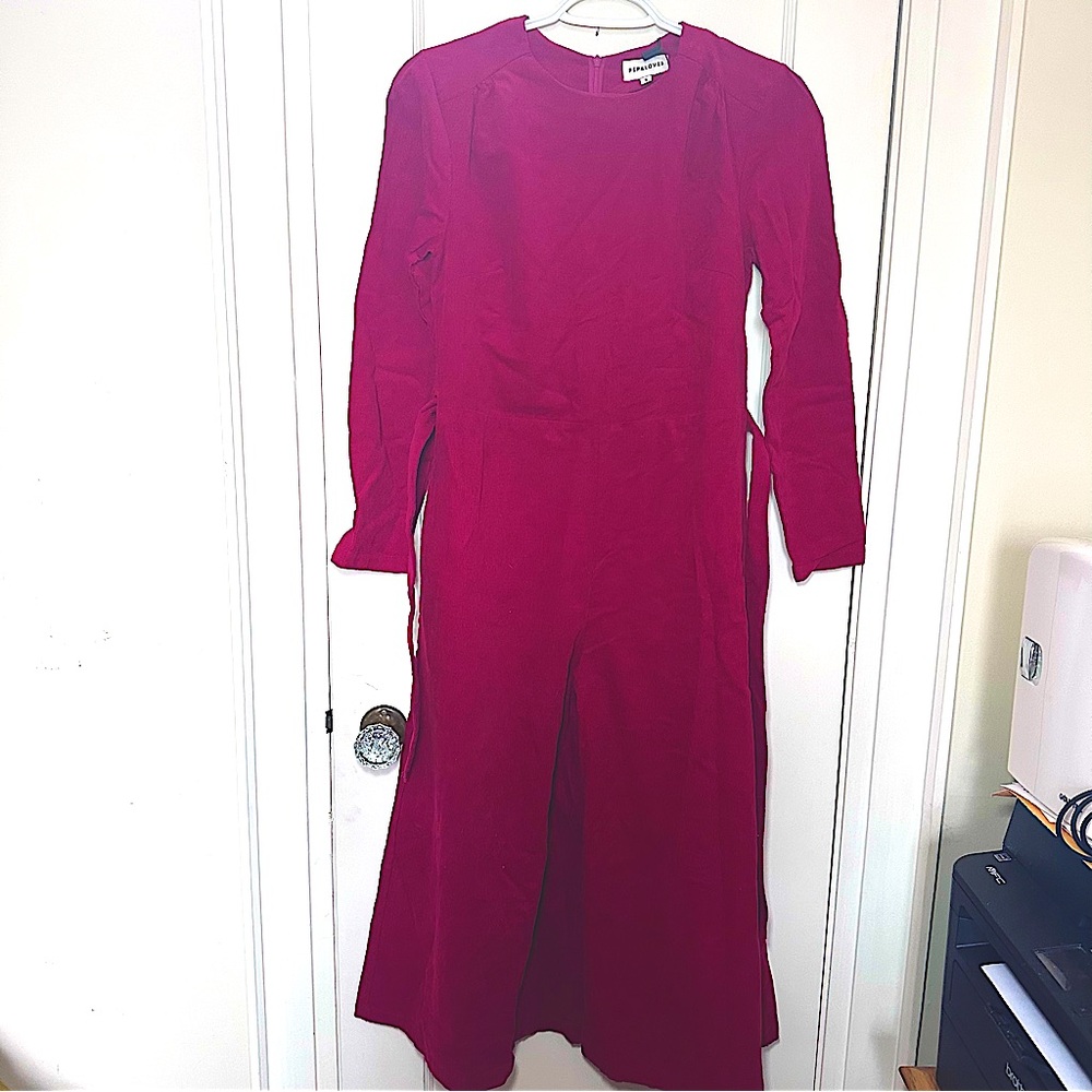 Pepaloves Cropped Belted Jumpsuit, Corduroy, Burnt Orange, NWT